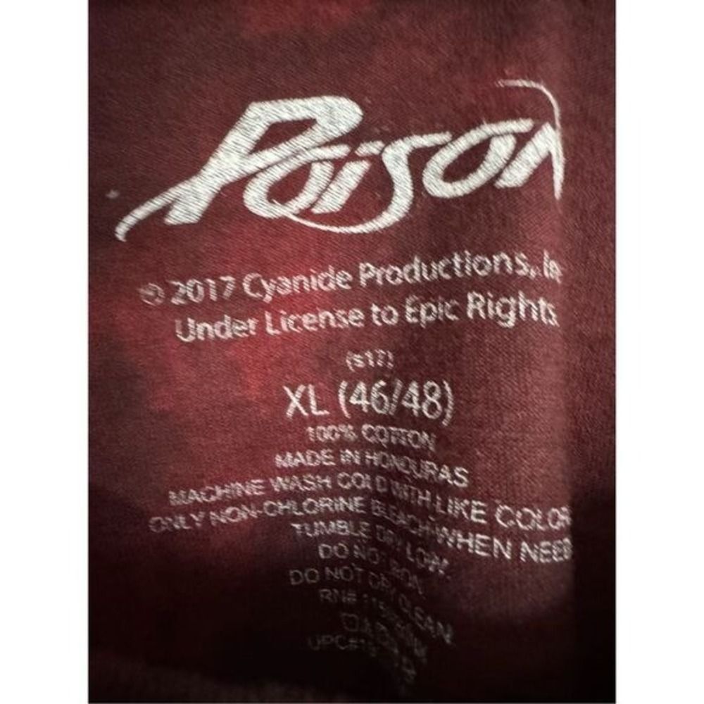 NEW POISON 2017 Tour Dragging The Cat Red Classic Rock Band TShirt sz XL Grunge - Picture 5 of 7